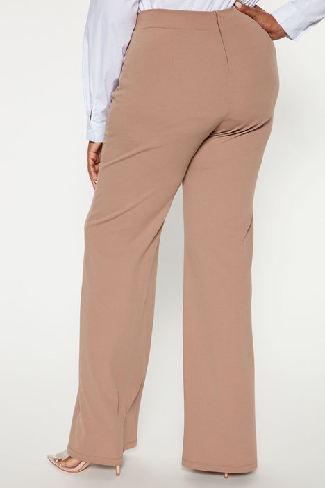 Tall Victoria High Waisted Dress Pants - Taupe