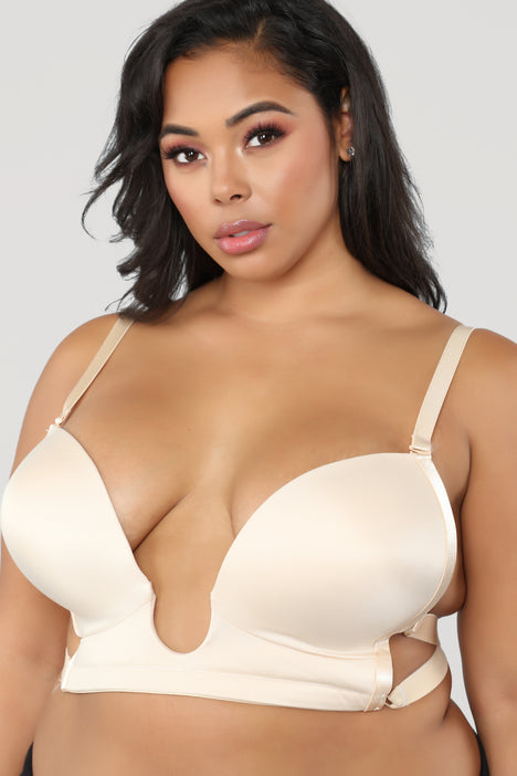 Fashion Forms Women's Plus-Size Full Figure Seamless U Plunge Bra, Nude, 38D  at  Women's Clothing store