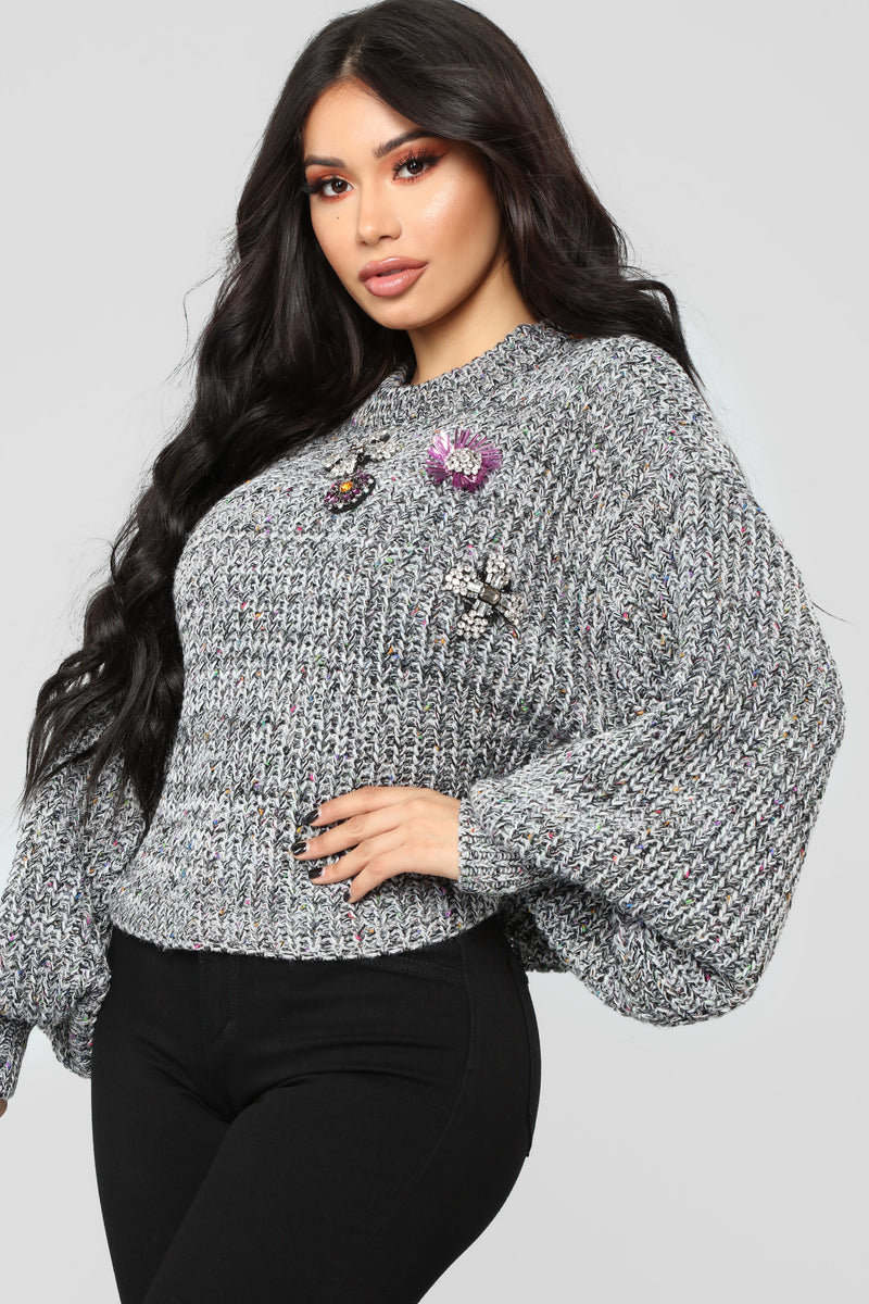 Don't Pin Me Down Sweater - Grey Multi | Fashion Nova, Sweaters ...