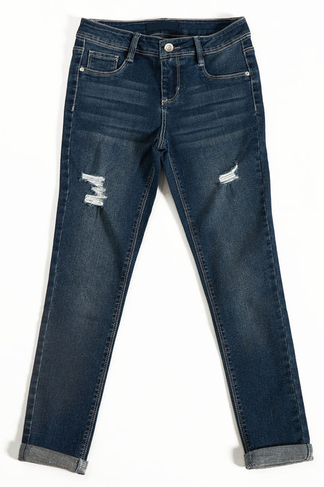 Mini Playing With You Denim Joggers - Dark Wash