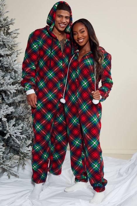 Christmas Onesie for Adults Red Men Onesie Couple Pajamas -  Denmark