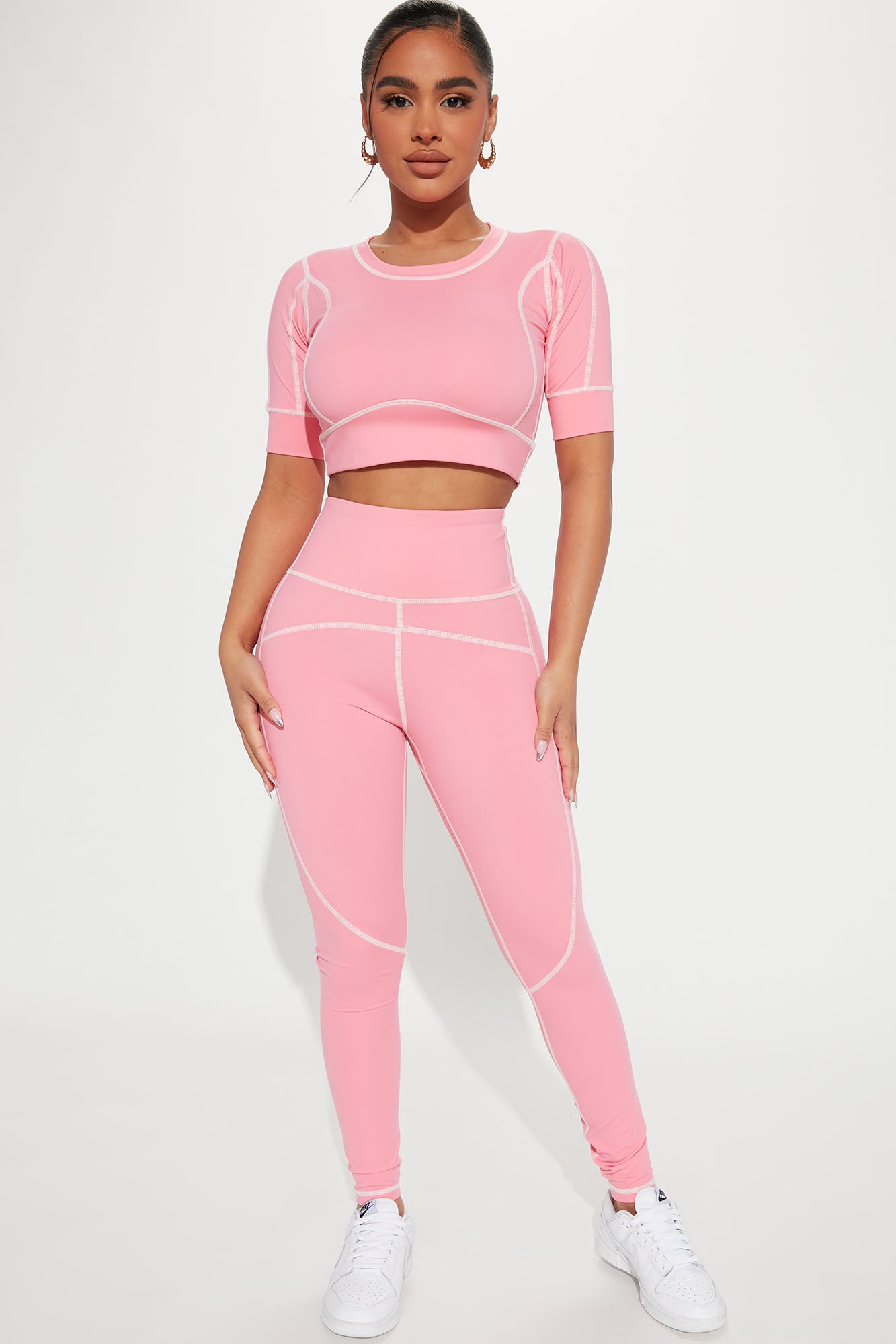 Fighter Ribbed Active Legging In Infinity Seamless - Neon Pink