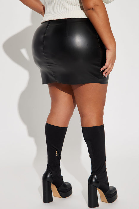 Carlibell Faux Leather Skirt - Black, Fashion Nova, Skirts