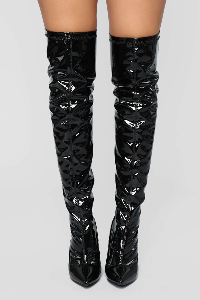 See That Glare Heeled Boot - Black | Fashion Nova, Shoes | Fashion Nova