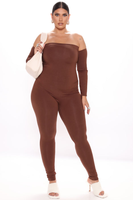 Just Another Day Jumpsuit - Brown, Fashion Nova, Jumpsuits