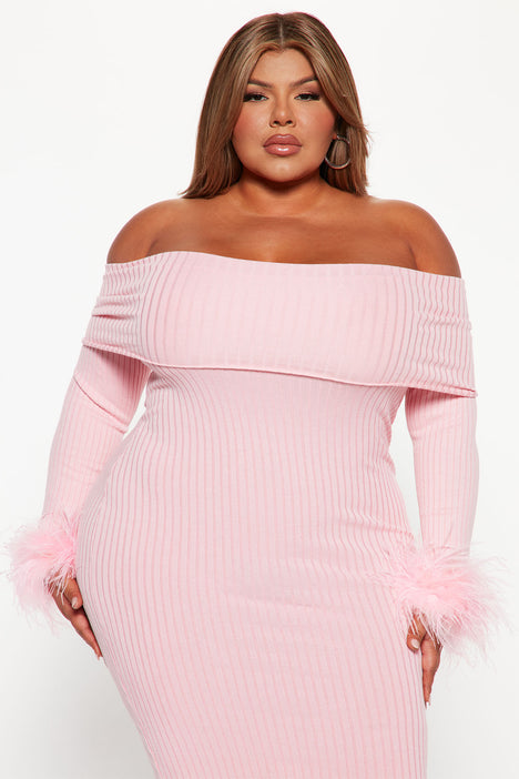 Legally Perfect Ribbed Midi Dress - Pink