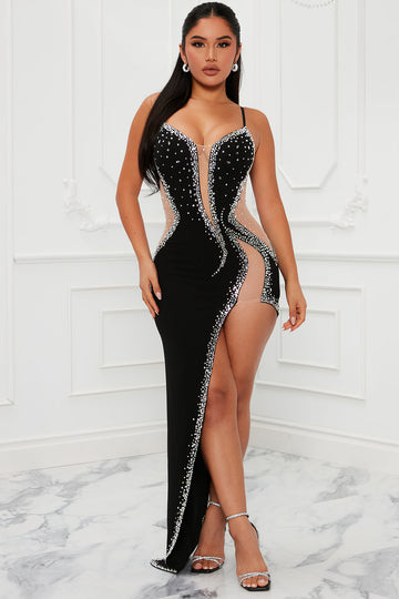 Dresses Camille Nova, Sequin Fashion Maxi | - | Nova Fashion Black Dress