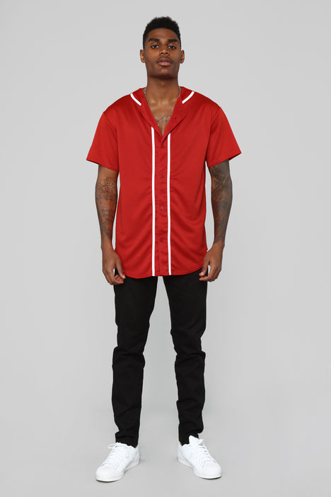 Homerun Baseball Jersey - Red  Fashion Nova, Mens Shirts