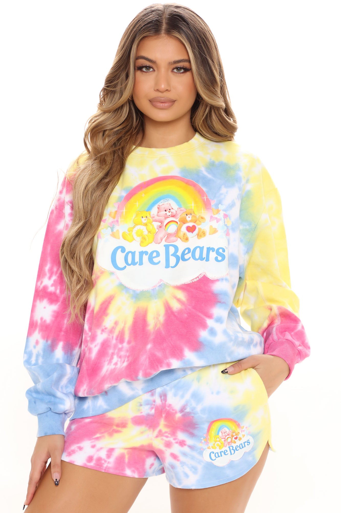 Plus Size - Care Bears White & Multicolor Tie-Dye Crew Tee - Torrid