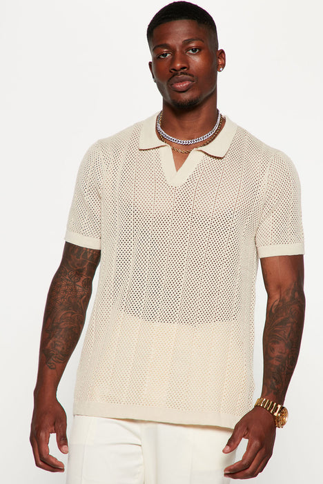 Short Sleeve Knitted Polo Shirt, Knitted Shirt Men Polo