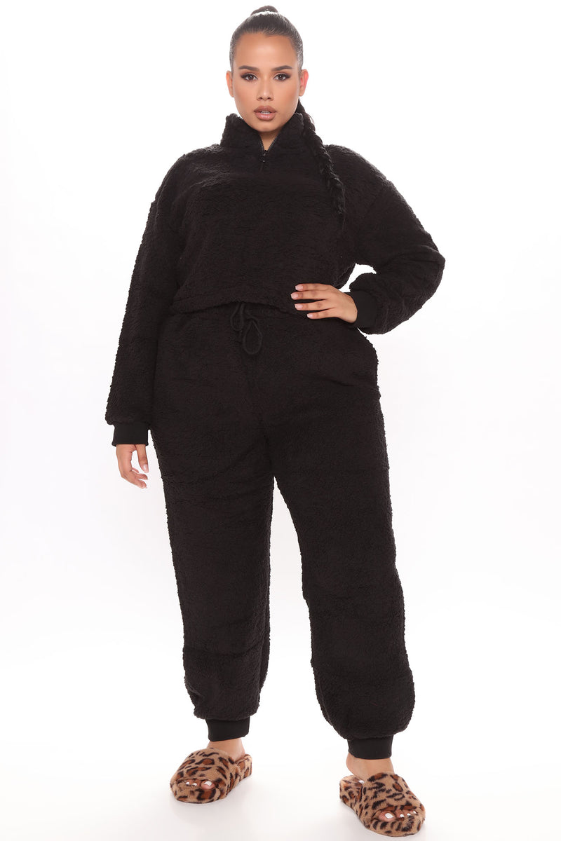 Cuddle Time Cozy Pant Set - Black | Fashion Nova, Matching Sets ...