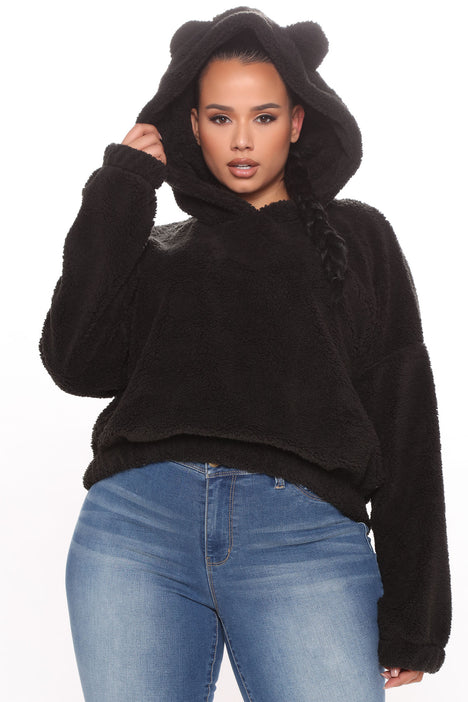 Your Favorite Teddy Bear Pullover Jacket - Black