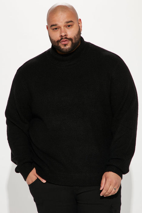 Simply Ribbed Cozy Turtleneck Sweater - Black, Fashion Nova, Mens Sweaters