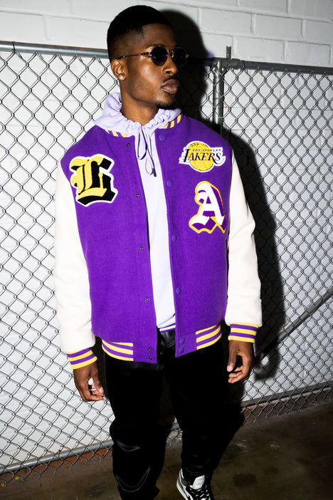 White/Purple Los Angeles Lakers Loyalty Varsity Jacket - Jackets
