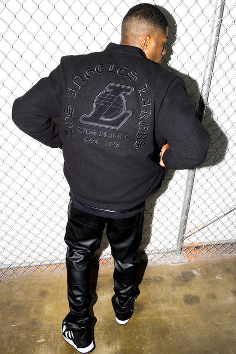 Women's NBA Slam Dunk Lakers Bomber Jacket in Black Size Medium by Fashion Nova