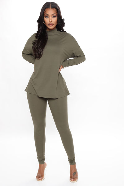 Always Hanging Out Legging Set - Olive, Fashion Nova, Matching Sets