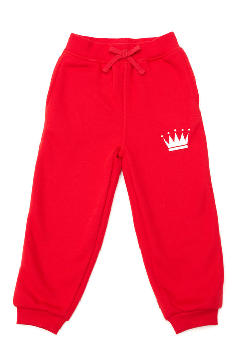 Unisex Kid's Red Jogger Pants Ready-to-ship, Boy's Girls Jogger