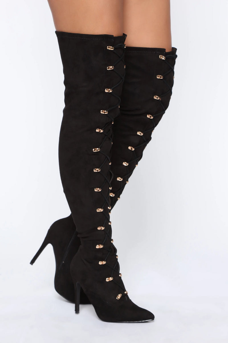 Fierce Feline Heeled Boots - Black | Fashion Nova, Shoes | Fashion Nova