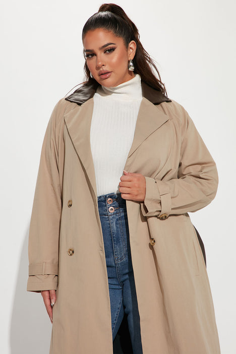 Keep It Mysterious Trench Coat - Chocolate