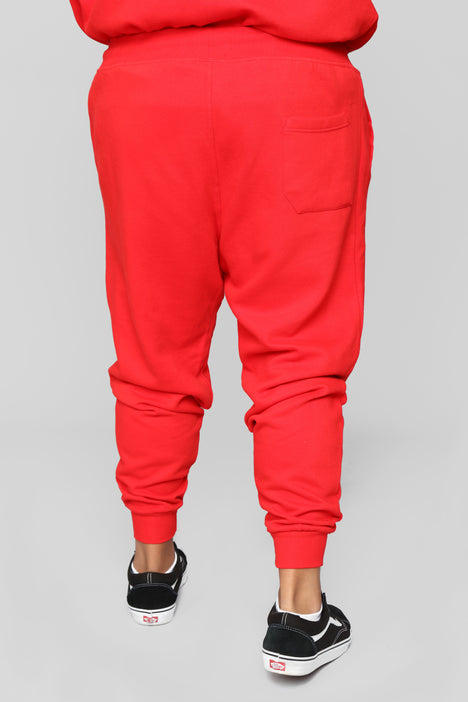 With It Cargo Sweatpants - Red, Fashion Nova, Mens Fleece Bottoms