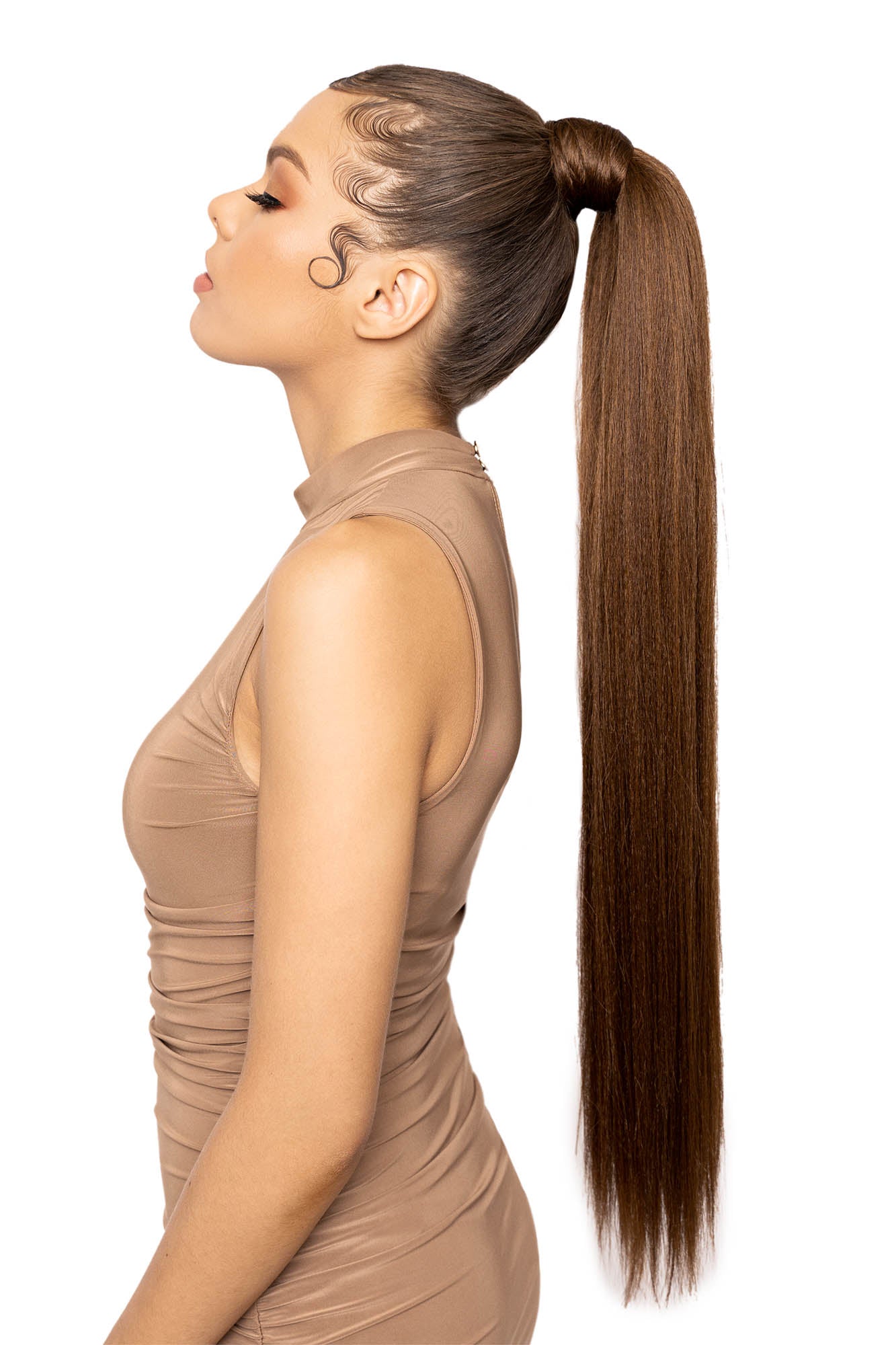 Gyaru Side Ponytail Extension in Brown