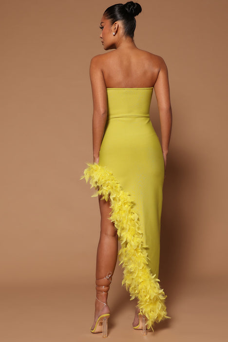 Jacqulin Yellow Strapless Top