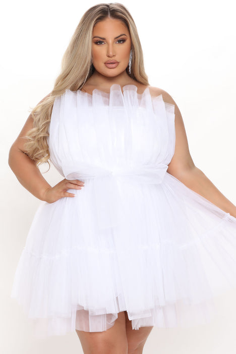 Exclusive Tulle Mini Dress - White