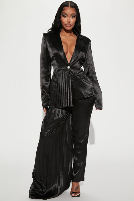 Bella Blazer Pant Set - Black, Fashion Nova, Matching Sets