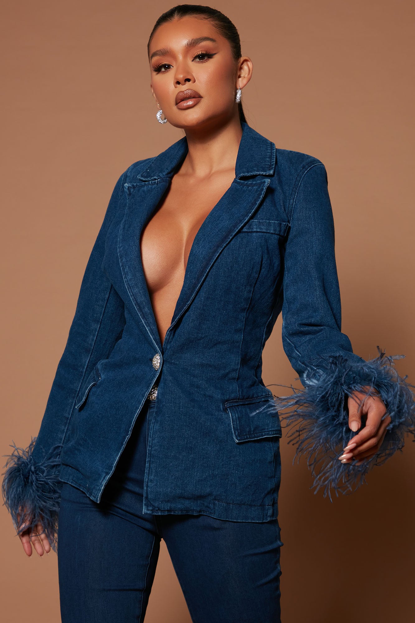 Dark 2025 denim blazer