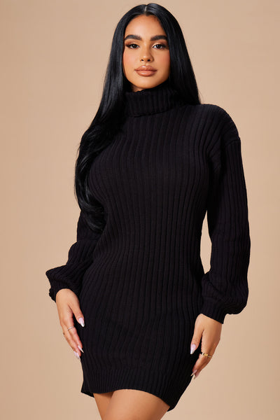 By My Side Turtle Neck Sweater - Black, Fashion Nova, Sweaters