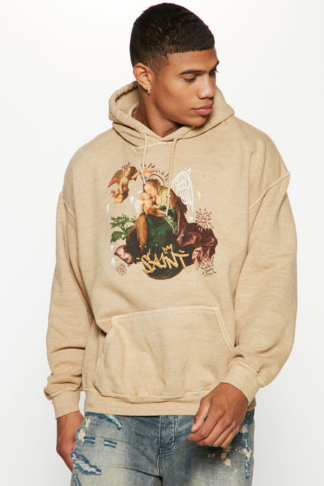 Saint Graffiti Embroidered Crewneck Sweatshirt - Sand, Fashion Nova, Mens  Fleece Tops