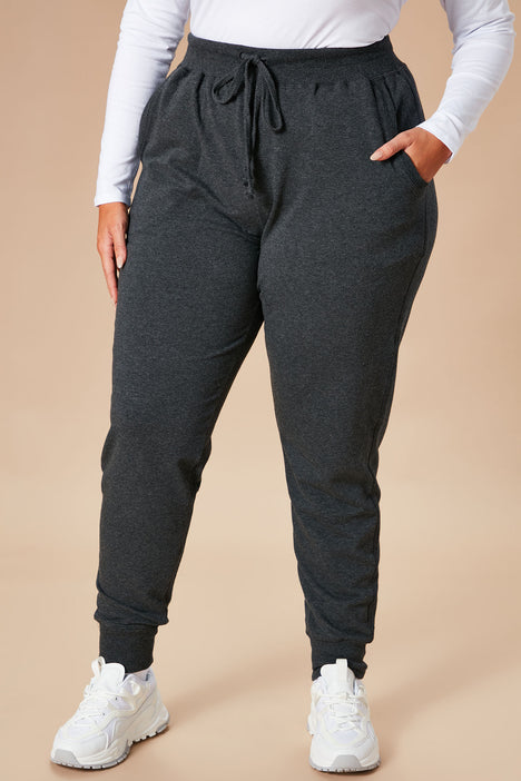 Latest And Greatest French Terry Jogger - Charcoal