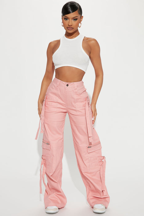 Pink Cargo Pants for Women