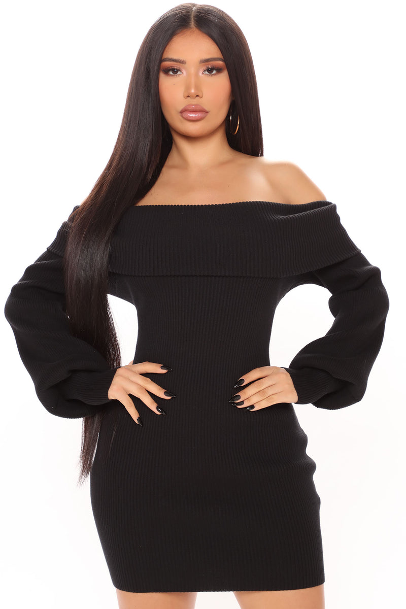 Oh You Fancy Sweater Mini Dress - Black | Fashion Nova, Dresses ...