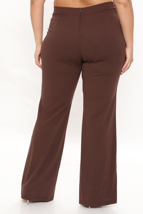  XIALON Dresses for Women - High Waist Skinny Stacked Pants  (Color : Chocolate Brown, Size : Small) : Clothing, Shoes & Jewelry