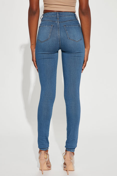 Tall Classic High Waist Skinny Nova Nova, Medium Blue - Jeans | Jeans Fashion | Wash Fashion