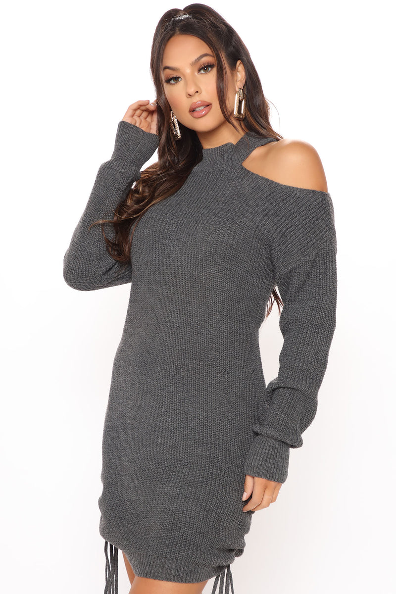 Allison Ruched Sweater Mini Dress - Charcoal | Fashion Nova, Dresses ...