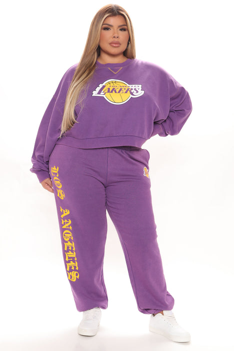 NBA Real MVP Lakers Washed Sweatpant - Purple, Fashion Nova, Pants