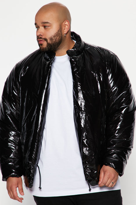Oversized Fit Puffer Jacket - Black - Men