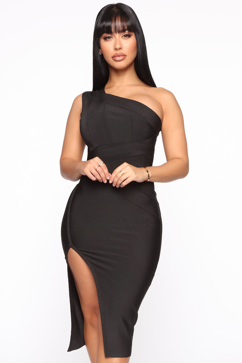 Stole Your Heart Bandage Midi Dress - Black | Fashion Nova, Dresses ...