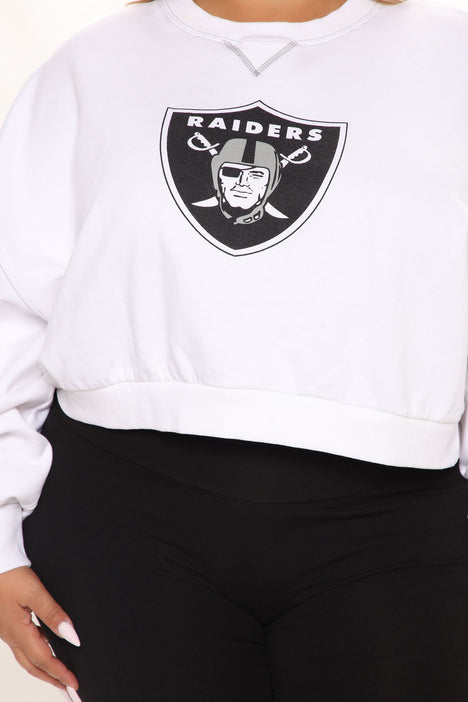 Las Vegas Raiders Cropped Sweatshirt - White, Fashion Nova, Screens Tops  and Bottoms
