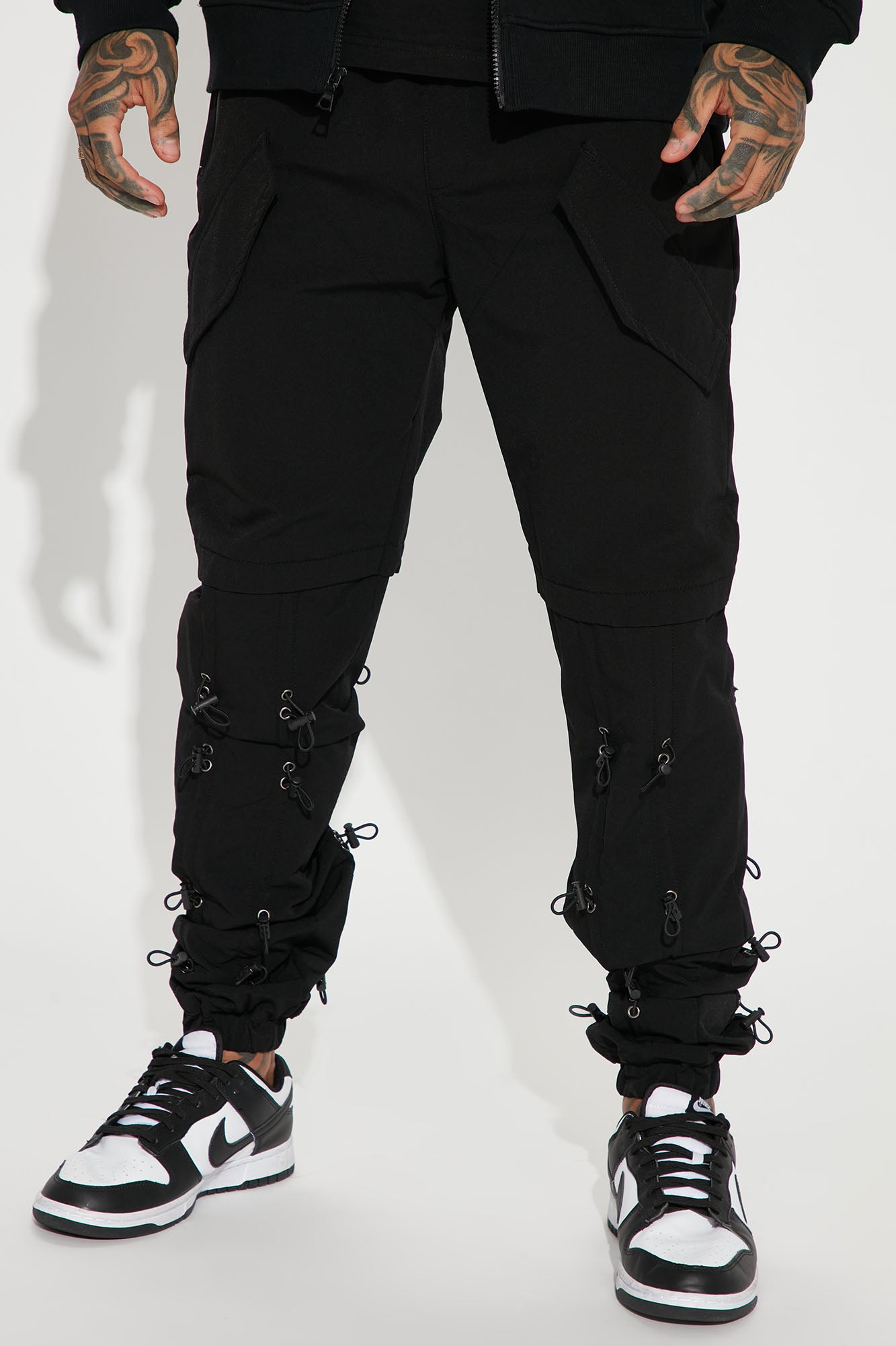 Down Below Shirred Cargo Pants - Black | Fashion Nova, Mens Pants