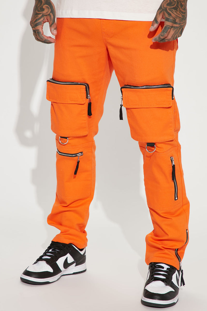 On My Way Zipper Cargo Pants - Orange | Fashion Nova, Mens Pants ...
