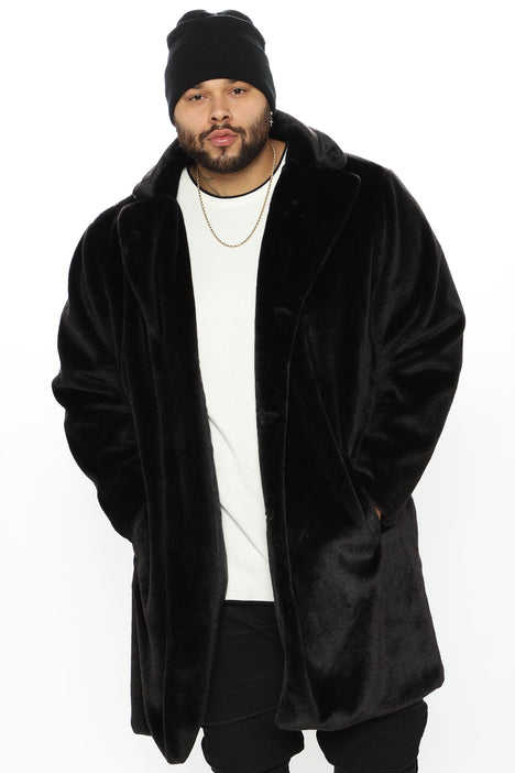 Cole Long Fur Coat - Black