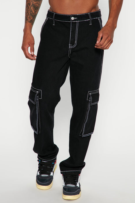 True Religion Contrast-stitching Straight-leg Trousers in Black for Men |  Lyst