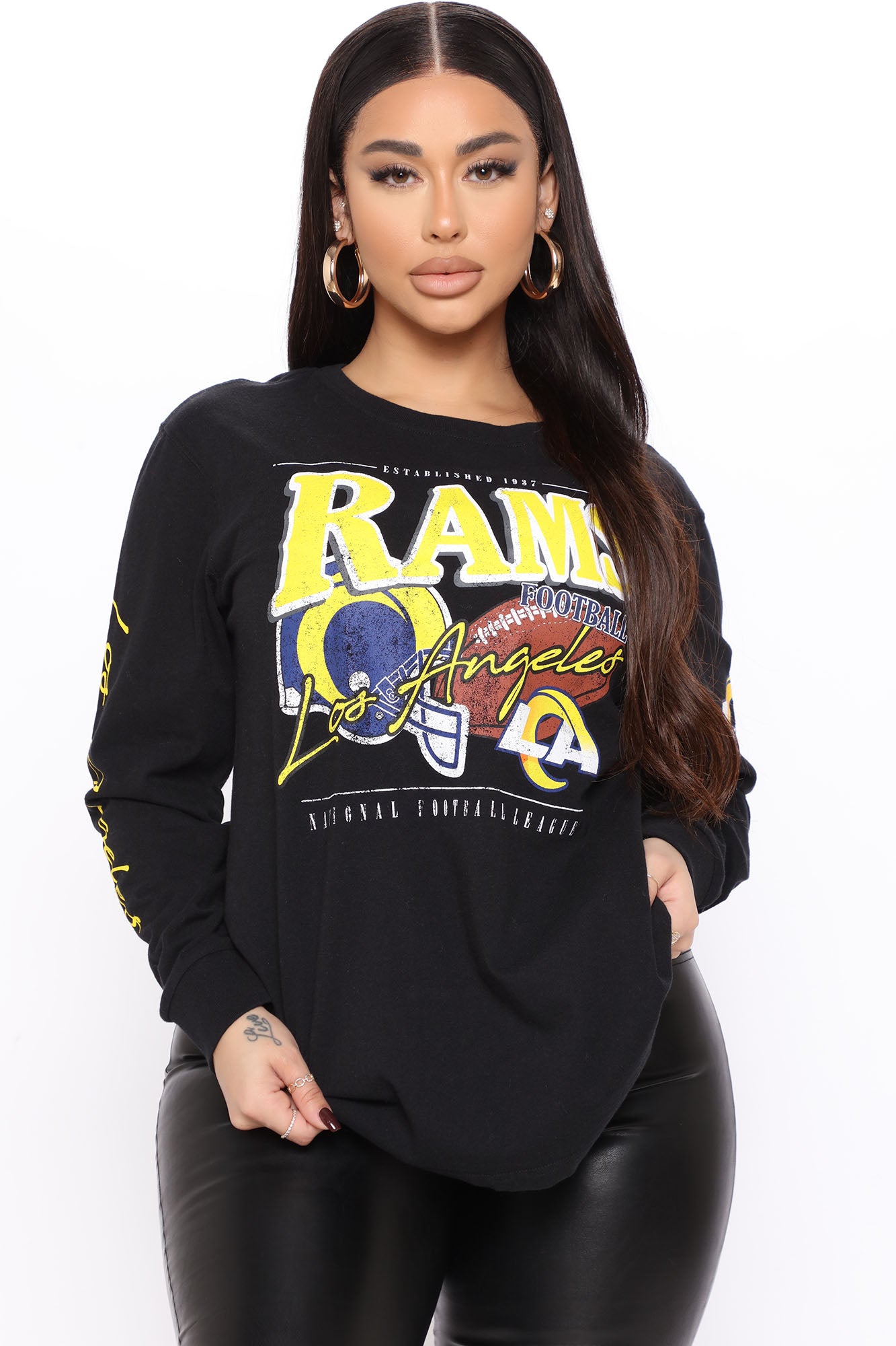 Los Angeles Rams Mitchell & Ness Fashion Long Sleeve T-Shirt