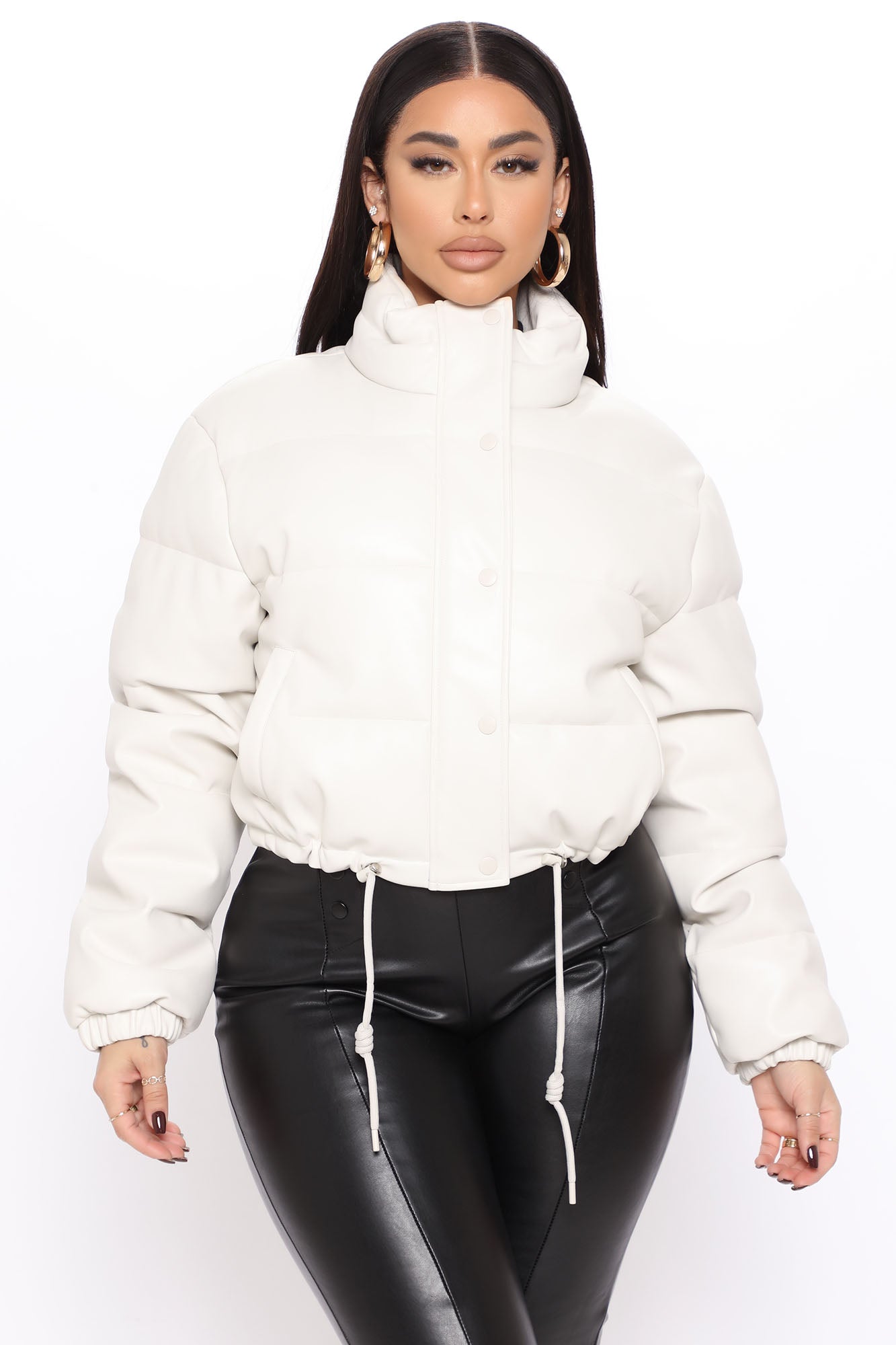 Women's See Things Clear Reflective Puffer Jacket in White Size Medium by Fashion Nova