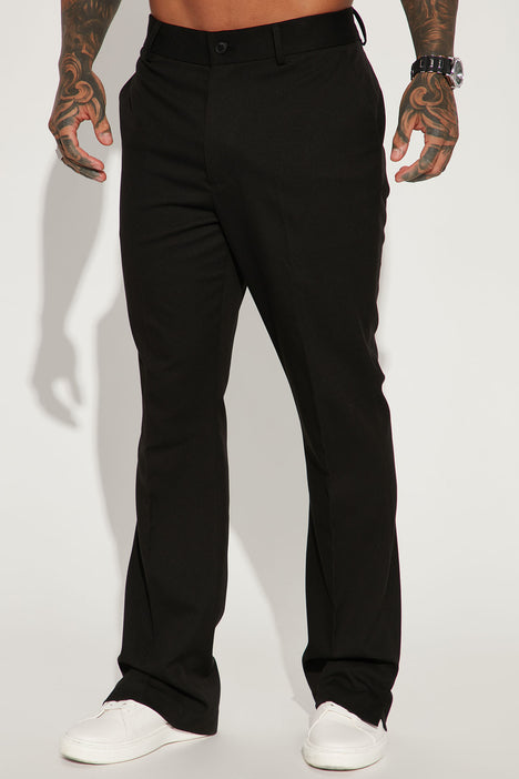 Modern Gabardine Flare Slit Trouser - Black, Fashion Nova, Mens Pants