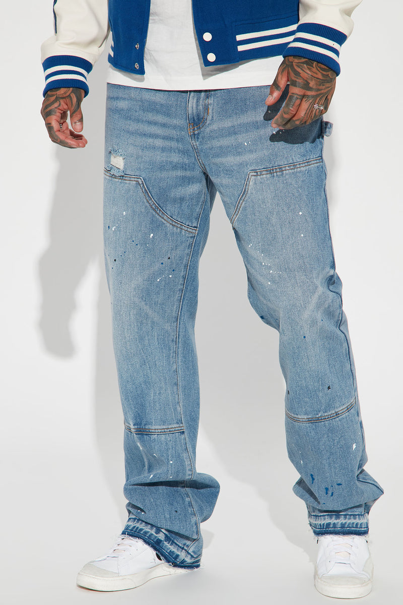 Distressed Relaxed Carpenter Jeans - Light Wash | Fashion Nova, Mens ...