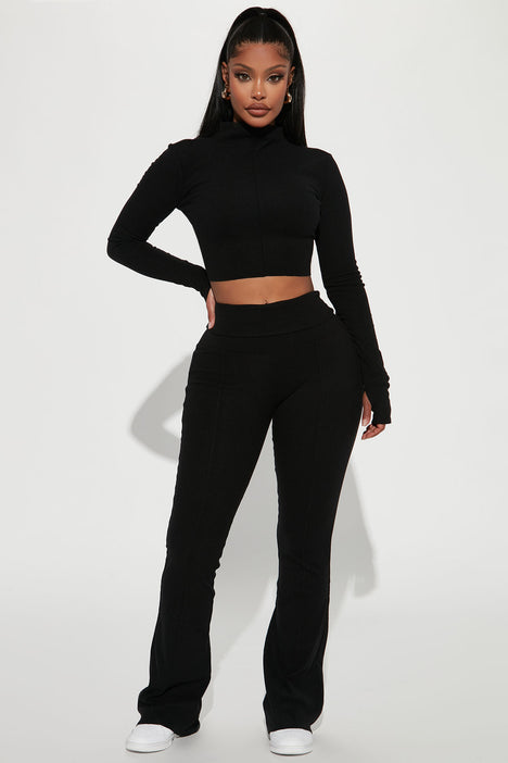 Just Over You Pant Set - Black
